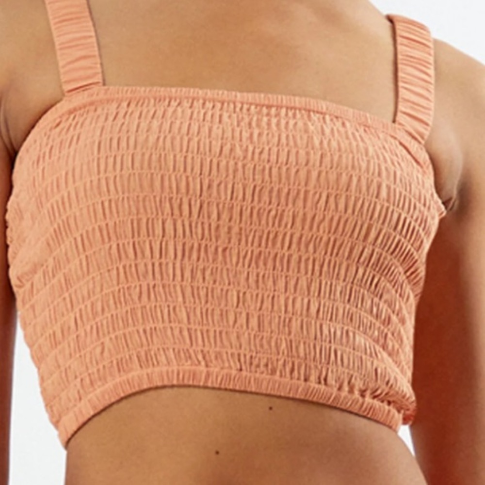 Rhythm. Peach Smocked Crop Top